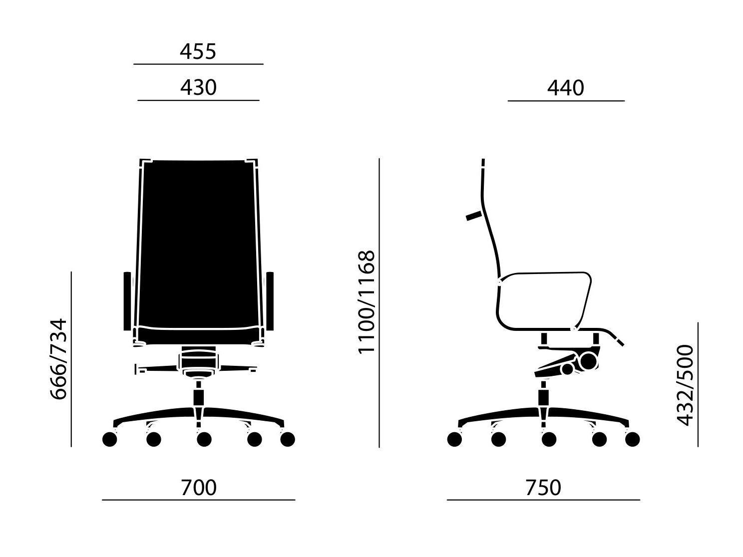 5-спицевое сетчатое вращающееся офисное кресло с подлокотниками Nahu Aalborg Air ARCH-00069655 - Вид №1