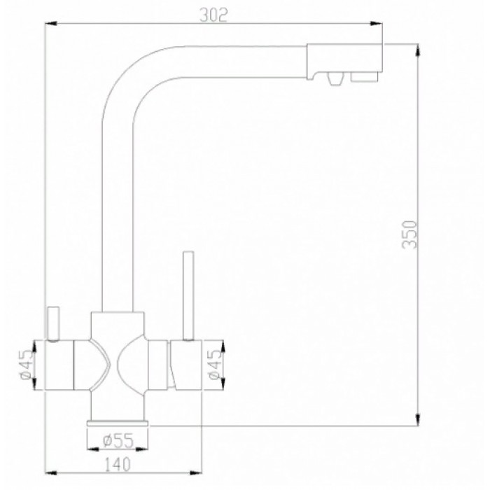 Steel Hammer SH 552 BRONZE Смеситель для кухни Zorg 350 x 302  - Вид №2