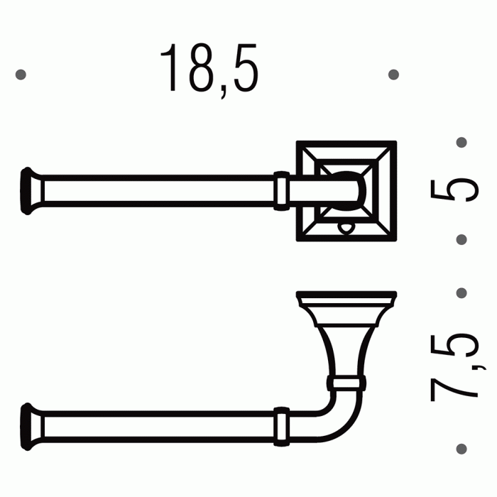 B3208 SX Держатель туалетной бумаги (хром) COLOMBO PORTOFINO Colombo Design - Вид №1