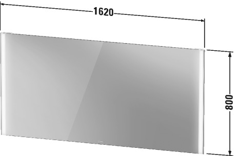 XV70370B2B2 Зеркало с подсветкой, версия "Sensor" Серии/XViu #XV7037 1620 x 40 мм Black Matt Duravit - Вид №1