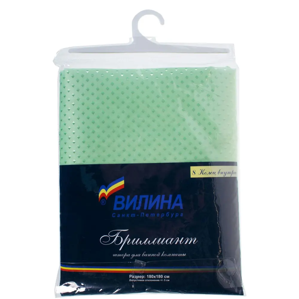 Штора для ванной комнаты «Бриллиант» 180х180 см цвет зелёный ВИЛИНА STLM-2085551 - Вид №2