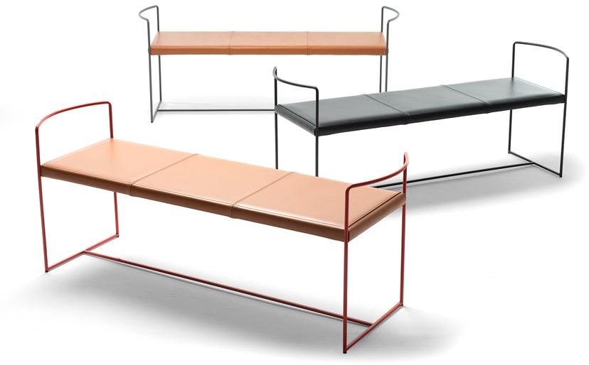 EPÒNIMO Скамейка из окрашенной стали и кожи New outline Ol003  - Вид №3