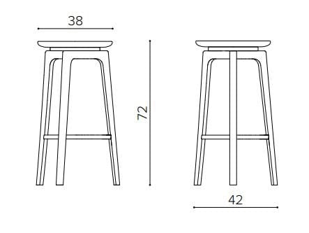Высокий стул из массива дерева True Design Tod ARCH-00032544 - Вид №20