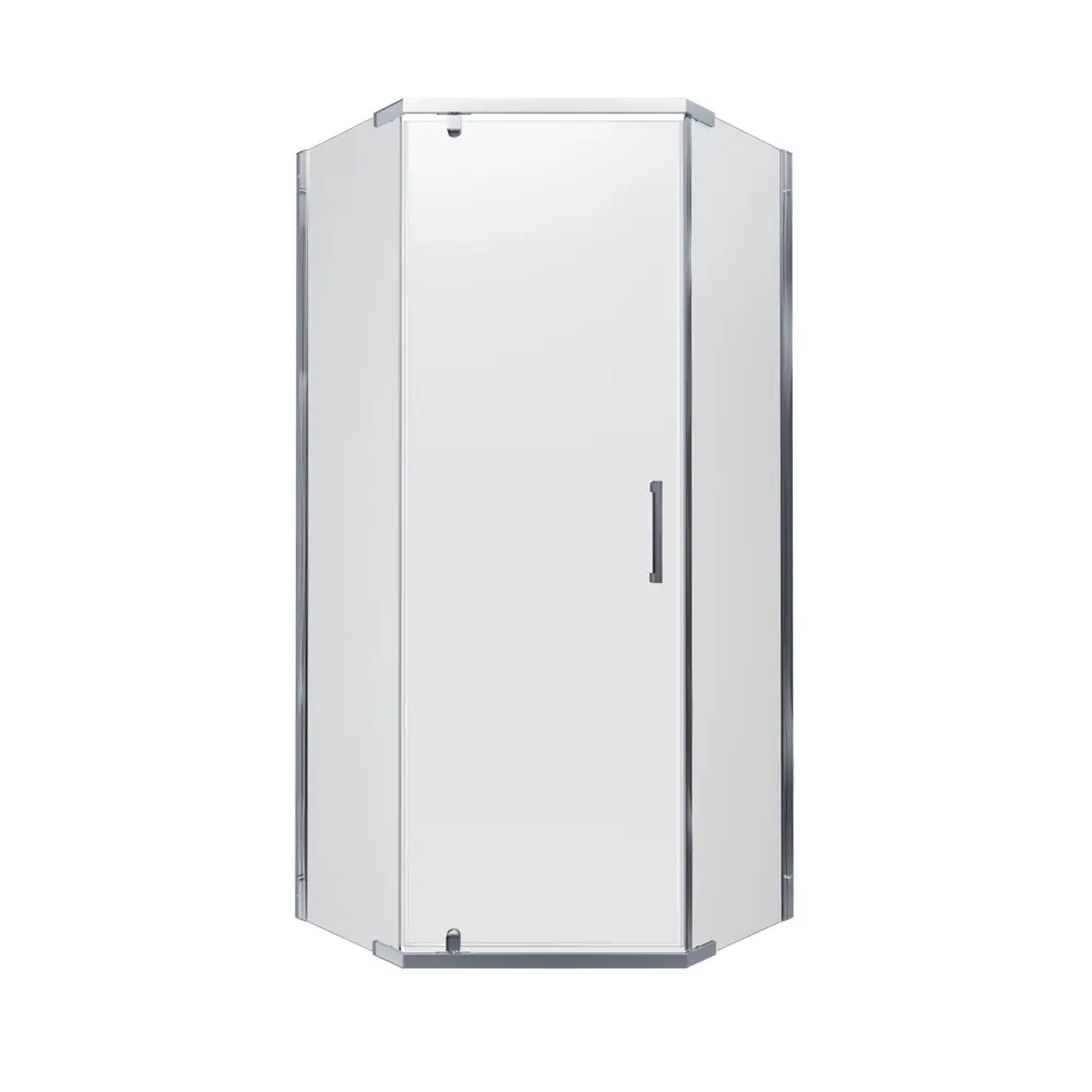 Душевая ширма Грета Triton пятиугольная 100x100x190см цвет профиля хром распашная стекло 6мм прозрачное 89441204 STLM-2041909 - Вид №1