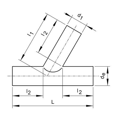 SANIT 830115210 Отделение 60 °, РР, SDR 11, Уменьшенный сварные  - Вид №1