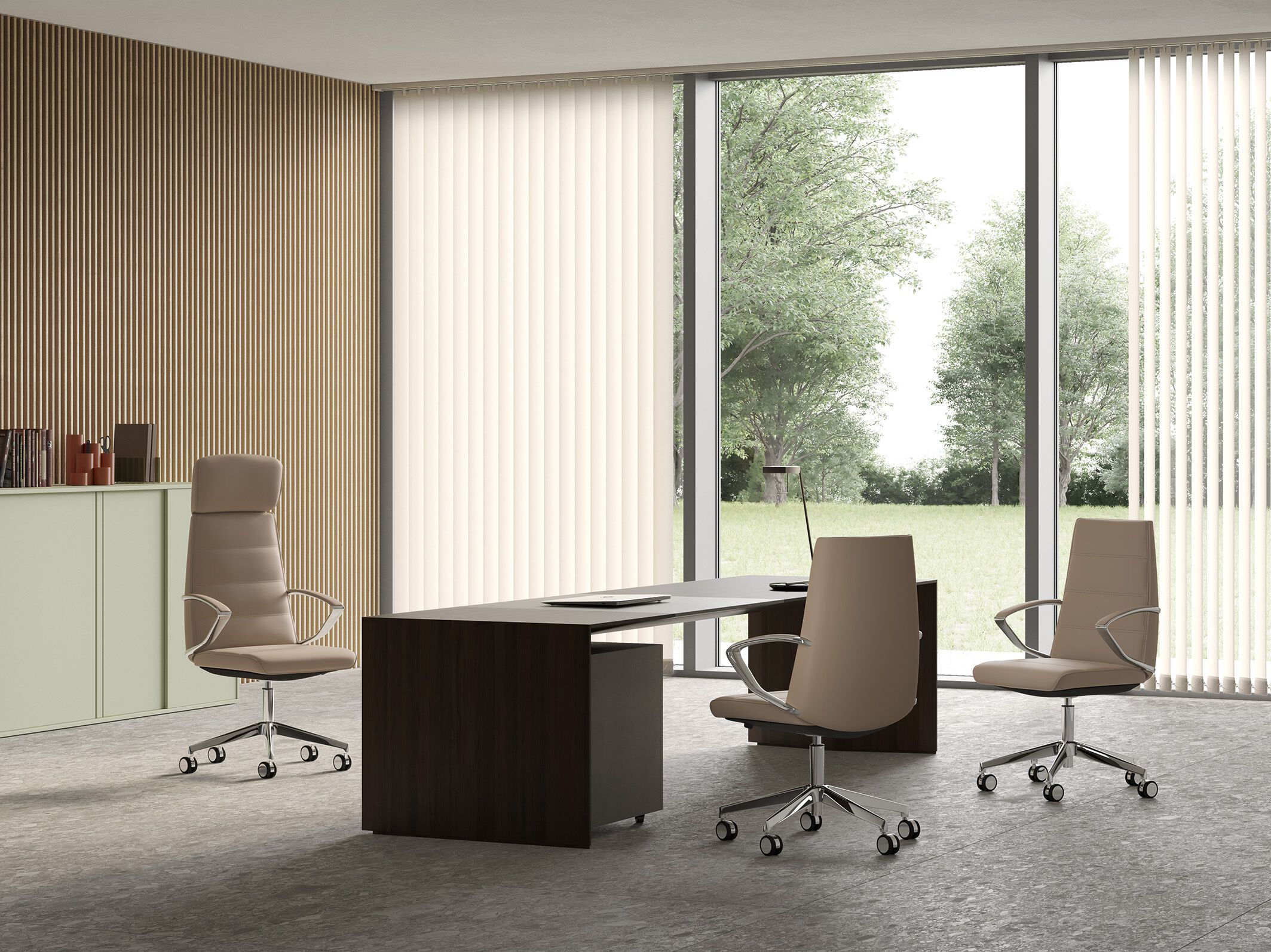 Кожаный офисный стул с 5 спицами Kastel Klivia ARCH-00129297 - Вид №6