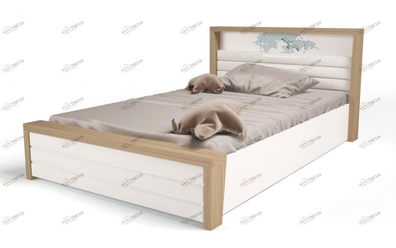 Кровать ABC-KING 190х120 №6MIX OCEAN №6 с под.мех и мяг.изнож) (голубой) 4631147962065