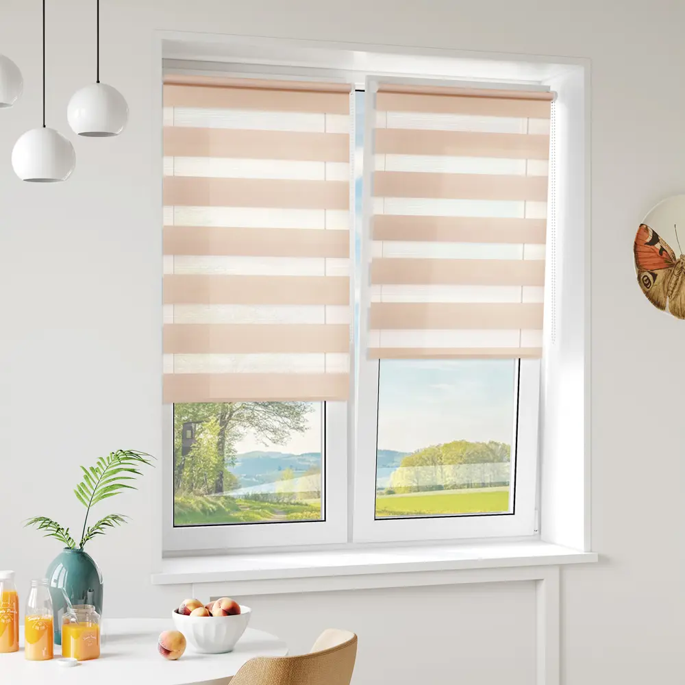 Штора рулонная день-ночь Мелоди 120x190 см пудра MIAMOZA STLM-2111786 - Вид №2