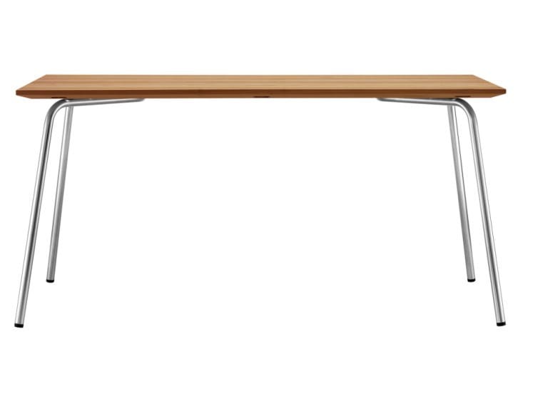 Стальной и деревянный прямоугольный садовый стол THONET S 1040 ARCH-00085793