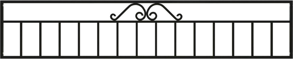 87002652 Ограждение Металлпроект МП-2 200x40 см цвет черный STLM-0072726