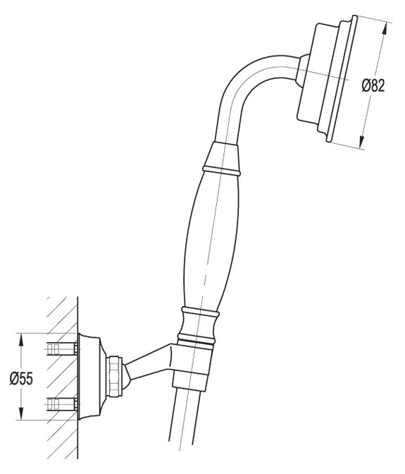 Ручной душ со шлангом и держателем CEZARES LIBERTY-F-KD-01  - Вид №1