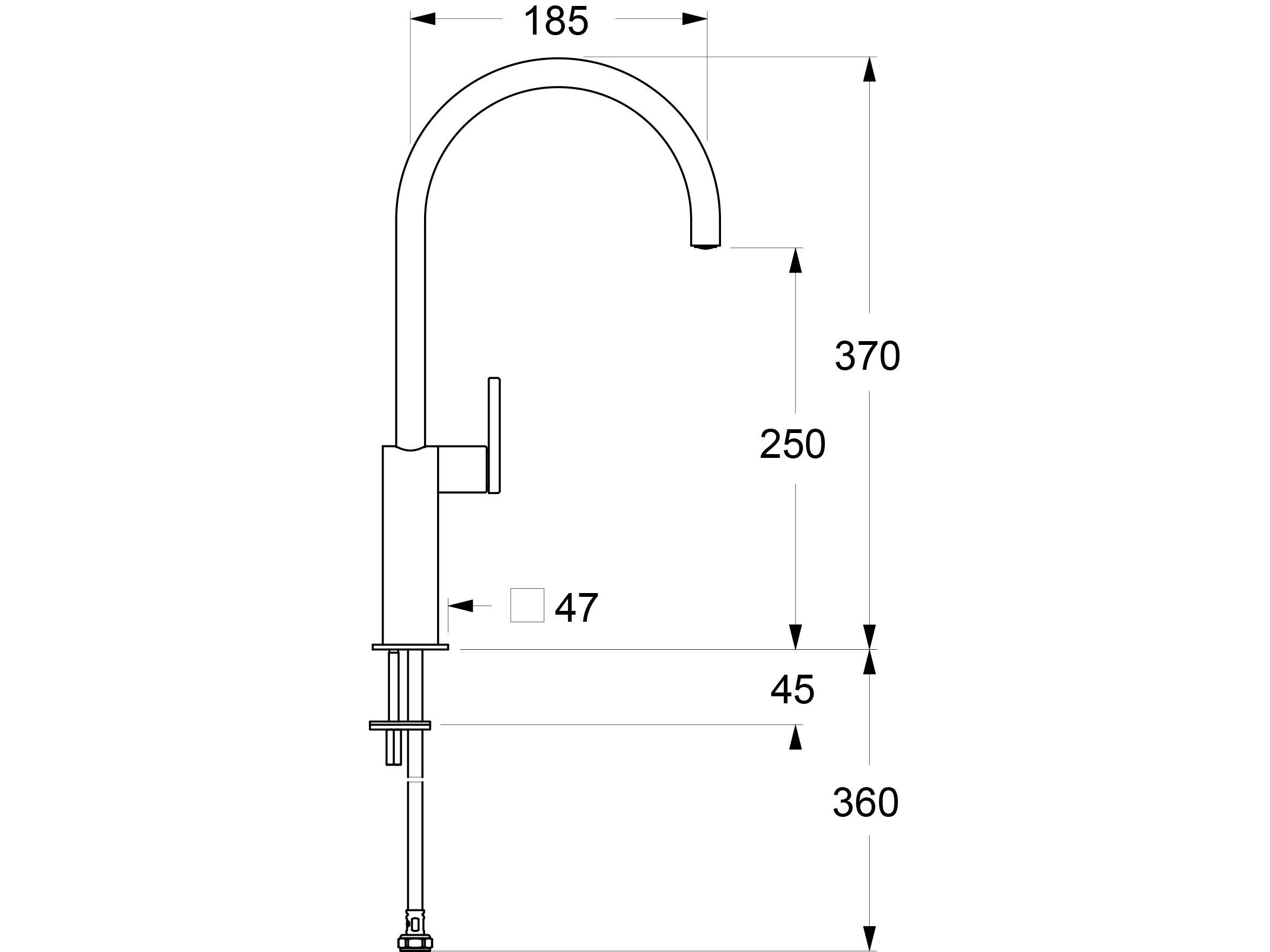Однорычажный смеситель для кухни с поворотным изливом GUGLIELMI RUBINETTERIE QR ARCH-00082885 - Вид №3