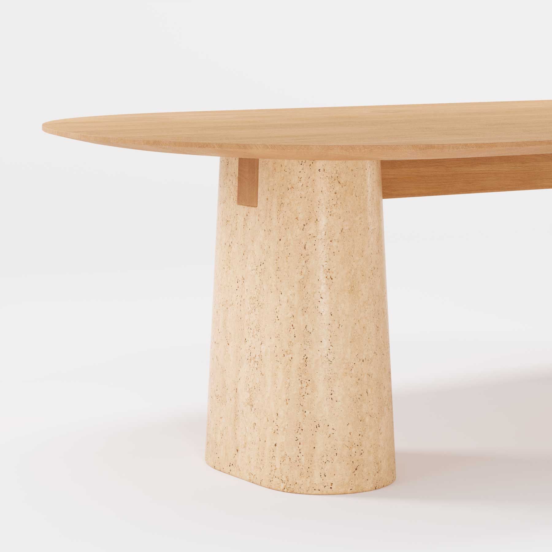 Деревянный овальный стол с травертиновым основанием Wewood Anchor ARCH-00015145 - Вид №4