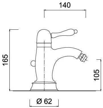 Rubinetteria Giulini Настольный смеситель для биде с одной ручкой и одним отверстием Harmony - harmony crystal 9543a - Вид №1