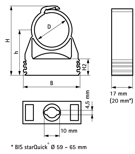 0854063 starQuick® Хомуты — серые для сантехнических труб и труб с электрокабелями для крепления стене, полу или потолку walraven  - Вид №1