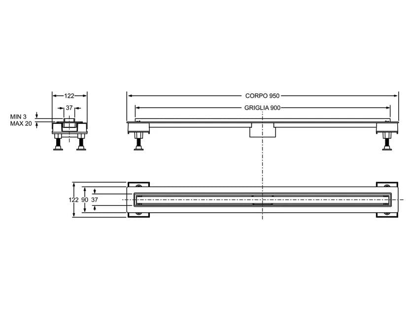 Алюминиевый слив для душа Bonomini Canalissima ARCH-00140215 - Вид №2
