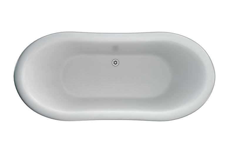 Burlington Двухсторонняя ванна Bateau с роскошными ножками с ножками Luxury Claw в белом цвете T10F L1W  - Вид №9