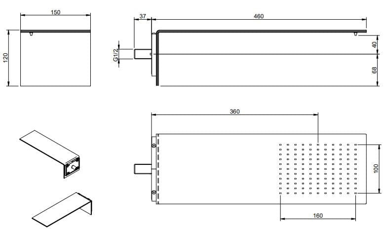 Смеситель для душа из нержавеющей стали Rubinetterie Treemme 5 мм ARCH-00029966 - Вид №3