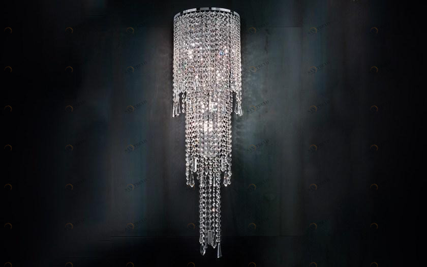 Masiero Галогенный бра из хромированного металла с кристаллами Impero & deco sun-id-1507227