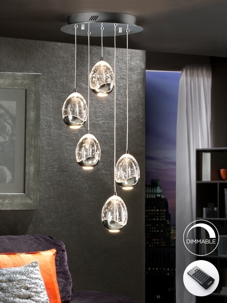 064318 Люстра LED 5L DIM хром Schuller Rocio 