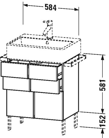 VA658505151 Vero Air Тумбочка напольная Сосна коричневая, декор Duravit - Вид №1