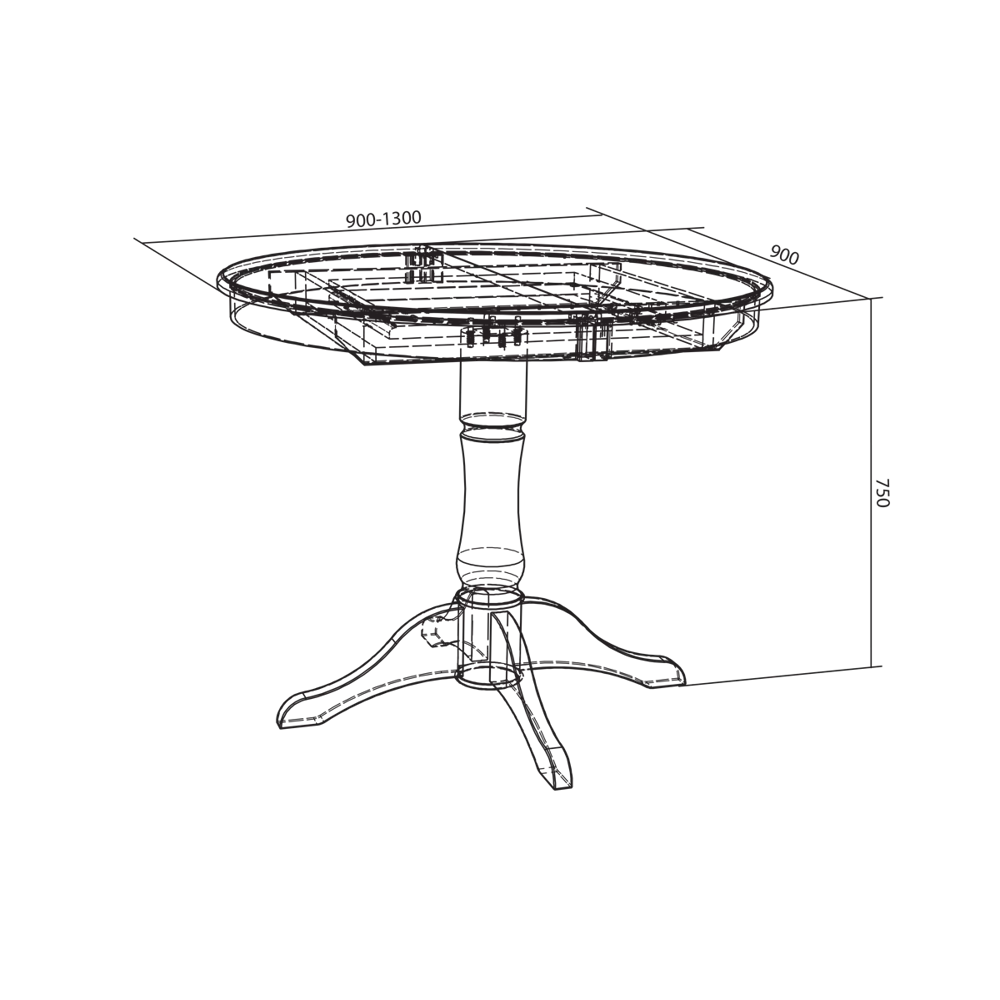 Стол кухонный Delinia Версаль раскладной 90-130x90 см круг МДФ цвет топо STLM-2088241 - Вид №11