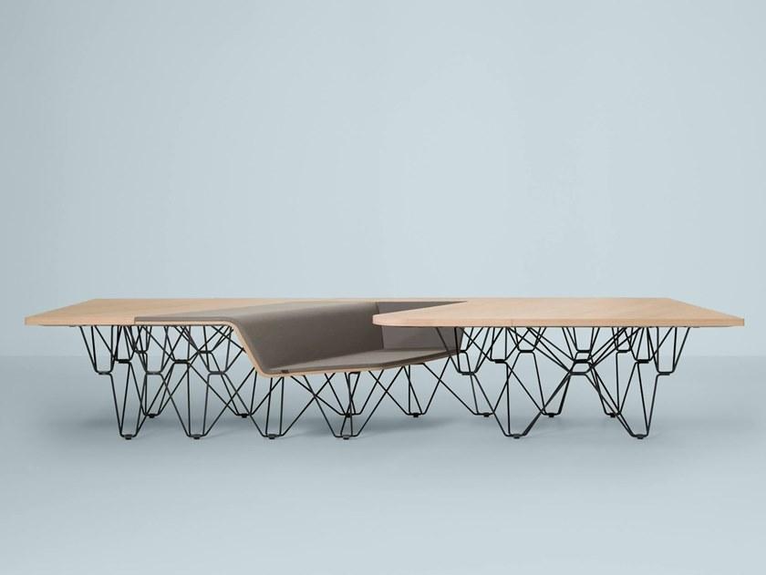 Prooff Несколько деревянных рабочих станций для открытого пространства  #005.01  - Вид №1