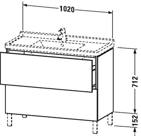 Тумбочка напольная L-Cube #LC6610 1020 x 469 мм Duravit LC661008585 - Вид №1