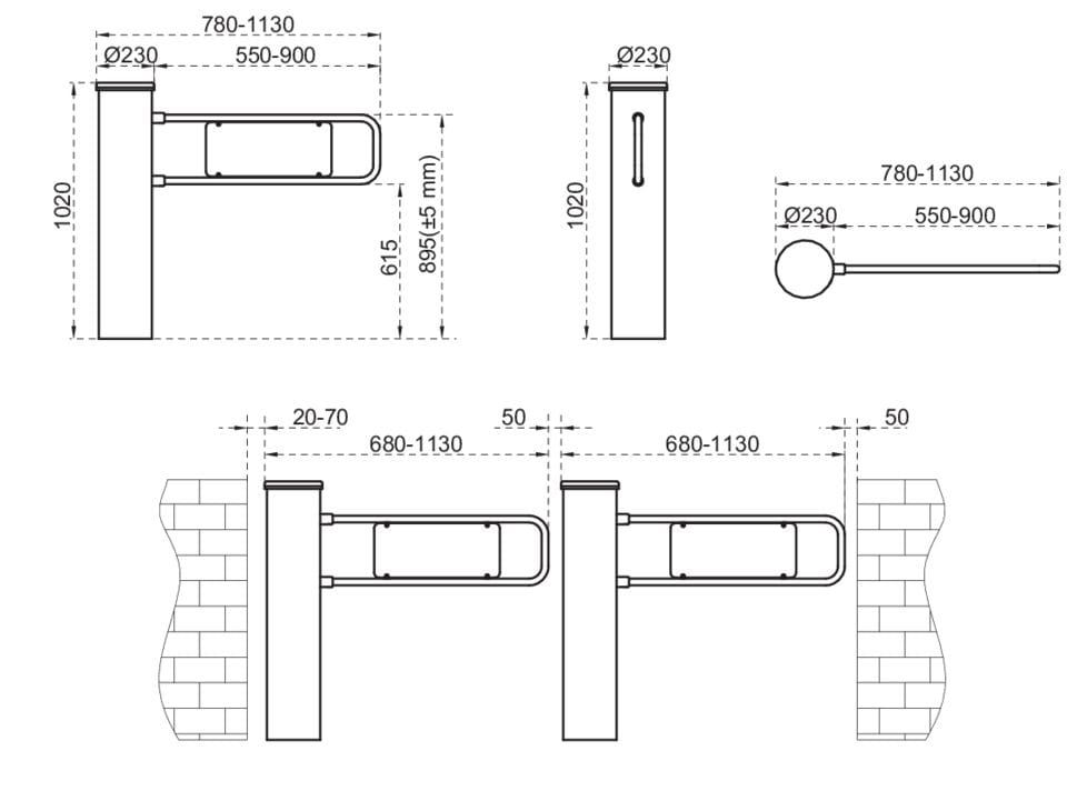 Турникет из нержавеющей стали CAME GL B1 ARCH-00062153 - Вид №1