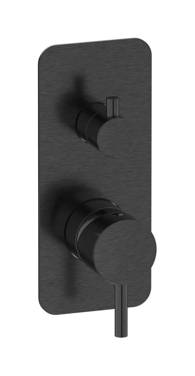 Внешние части встроенного в стену смесителя на 3 потребителя WE ARE IB mt312cs Brushed Black Chrome MilanoTorino 