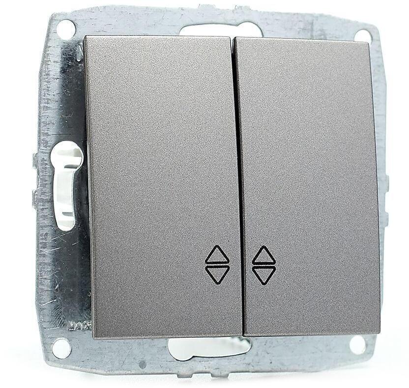 500-002423-111 Выключатель двухклавишный проходной антрацит Mono Electric Despina/ Larissa