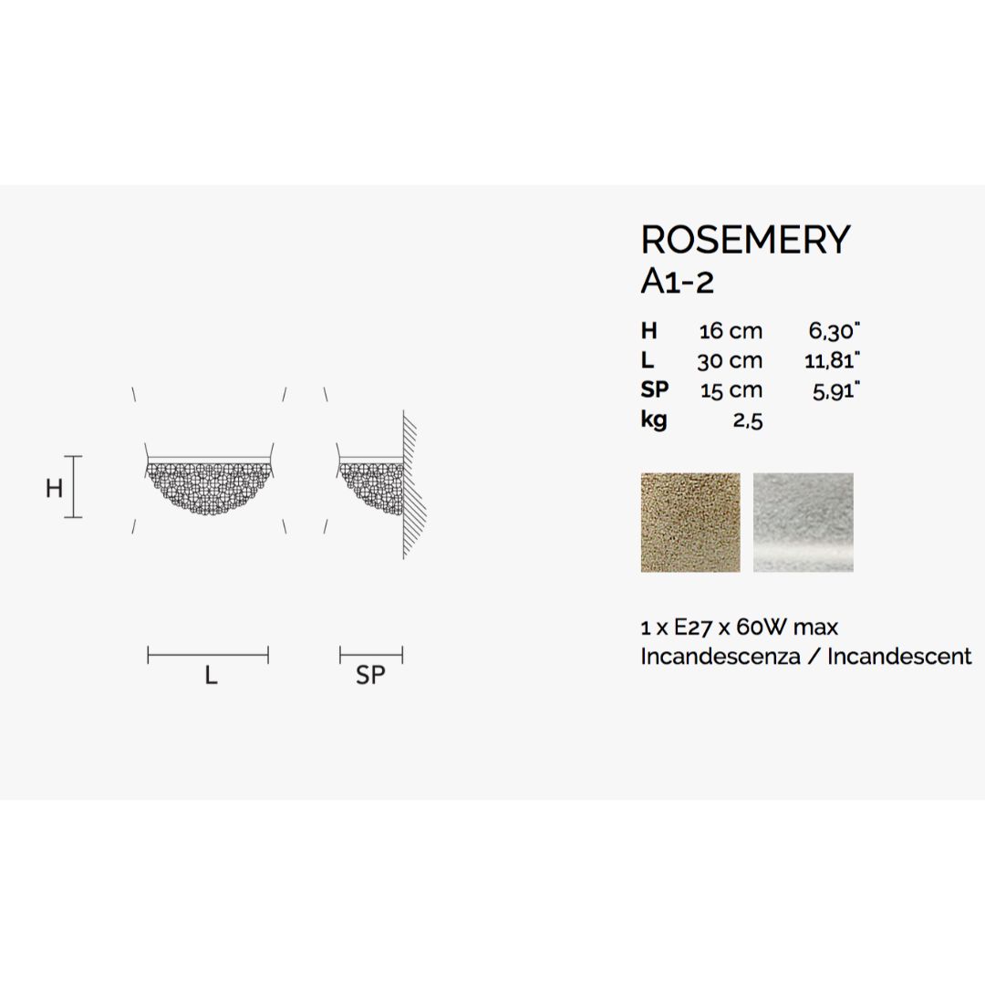 Masiero ROSEMERY A1-2 P01 Avorio/Oro бра 112784 - Вид №2