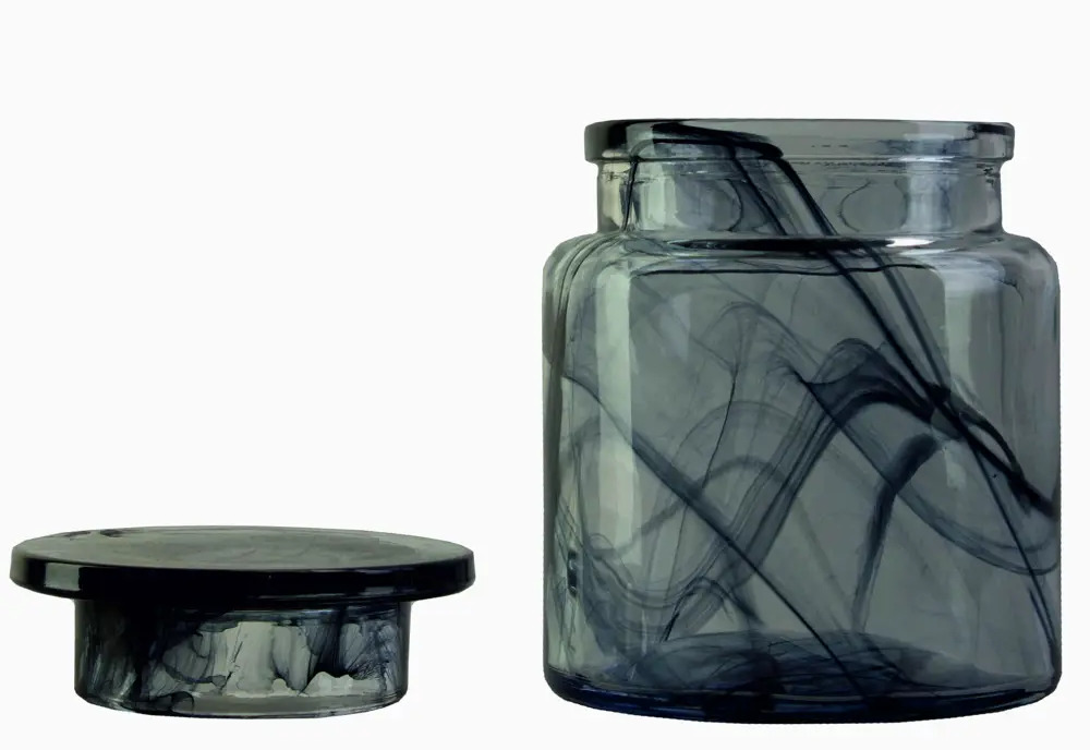 86254759 Баночка для ватных дисков Raindrops Shade керамика цвет черный STLM-0067329