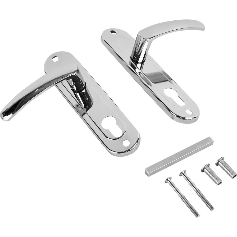 ЗЕНИТ - Дверная ручка входная на планке РФ1-70.02 хром 85382164 STLM-1376273 - Вид №2