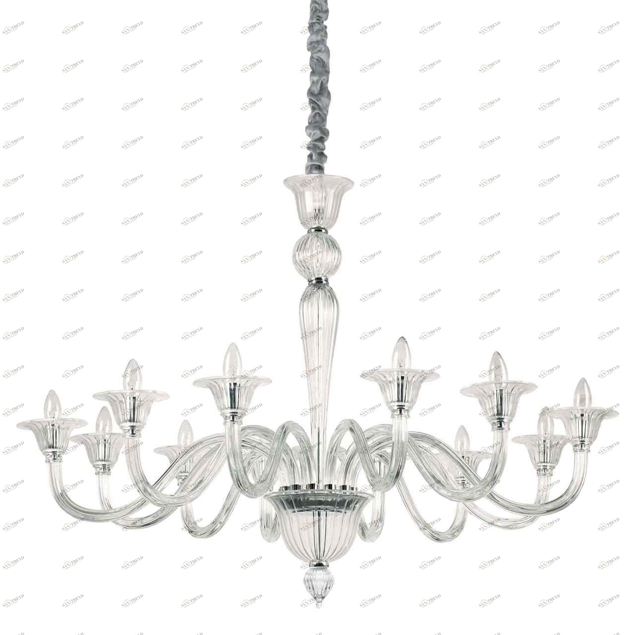 Подвесная люстра Ideal Lux Brigitta SP12 Trasparente IDEAL LUX ДИЗАЙНЕРСКИЕ, BRIGITTA 312793 Хром 