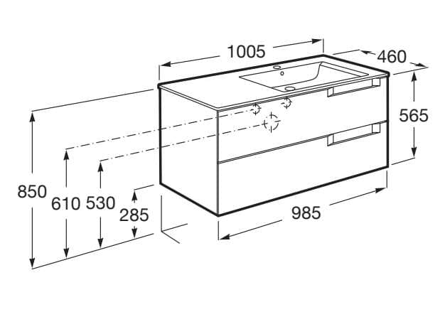 Деревянный умывальник с ящиками Roca Aleyda ARCH-00140420 - Вид №58
