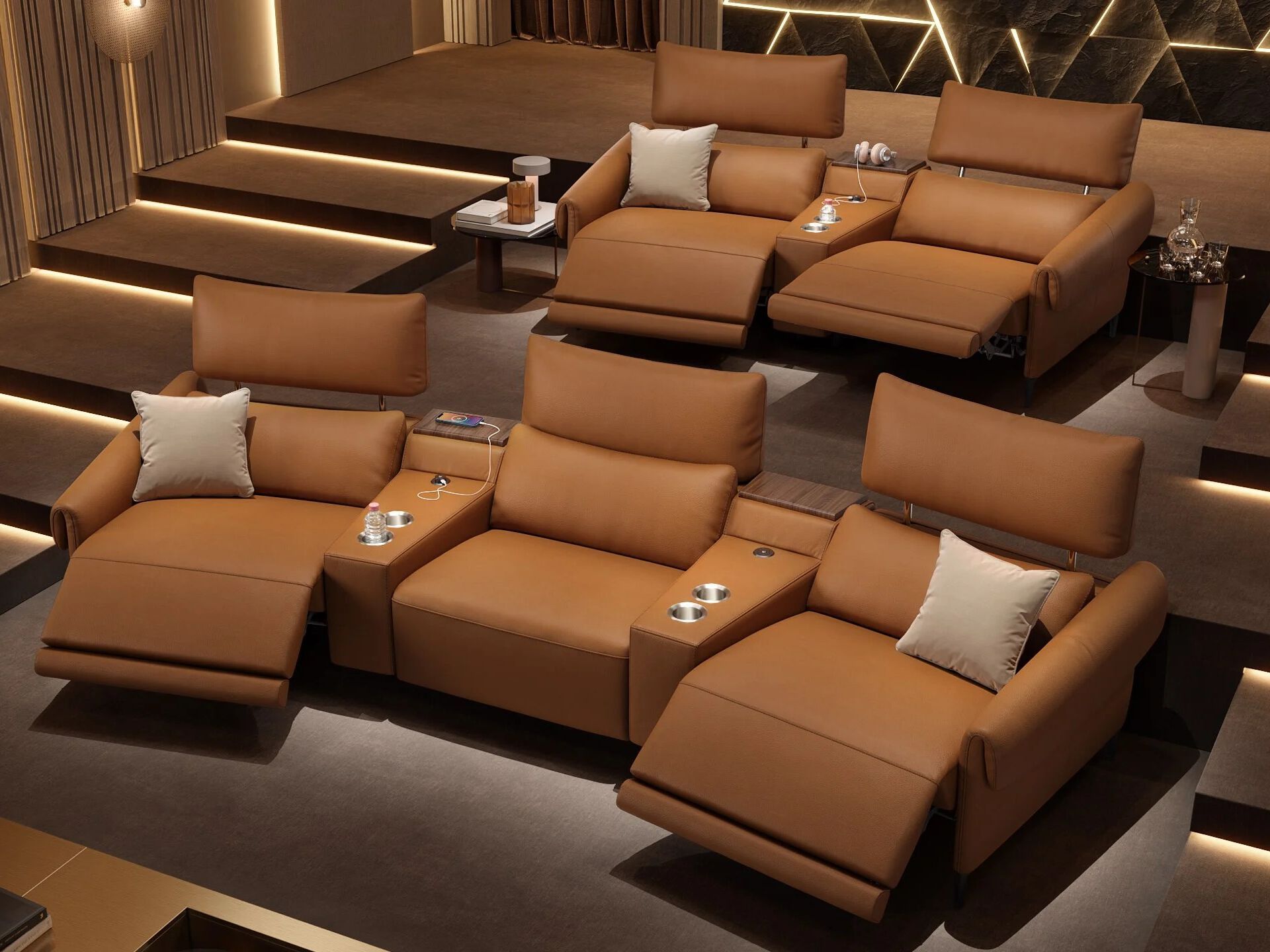 3-местный кожаный диван Sofanella Bienno Kino ARCH-00090641 - Вид №1