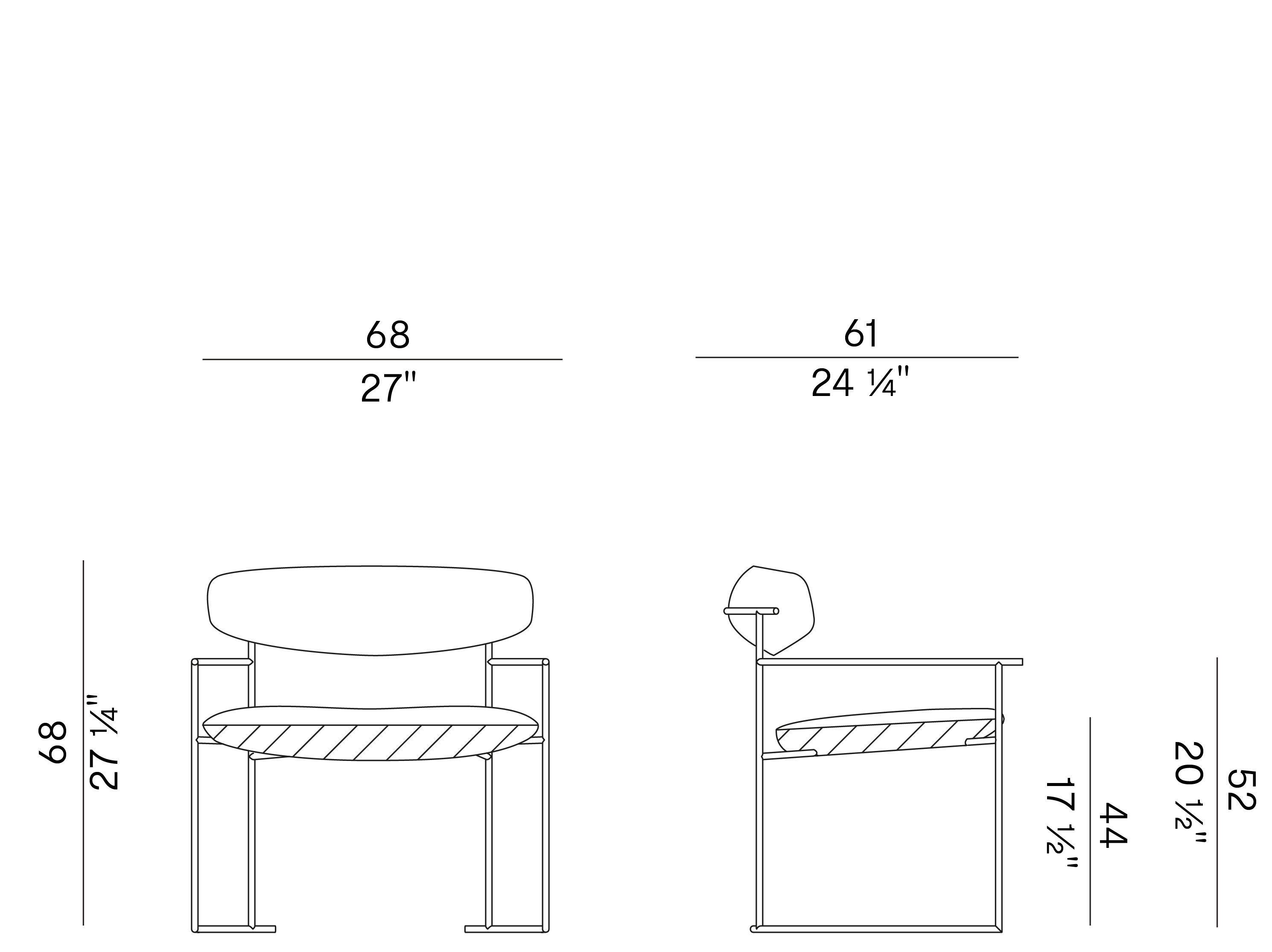 Кресло с металлическим каркасом и тканевым сиденьем Potocco Keel Light ARCH-00091508 - Вид №8