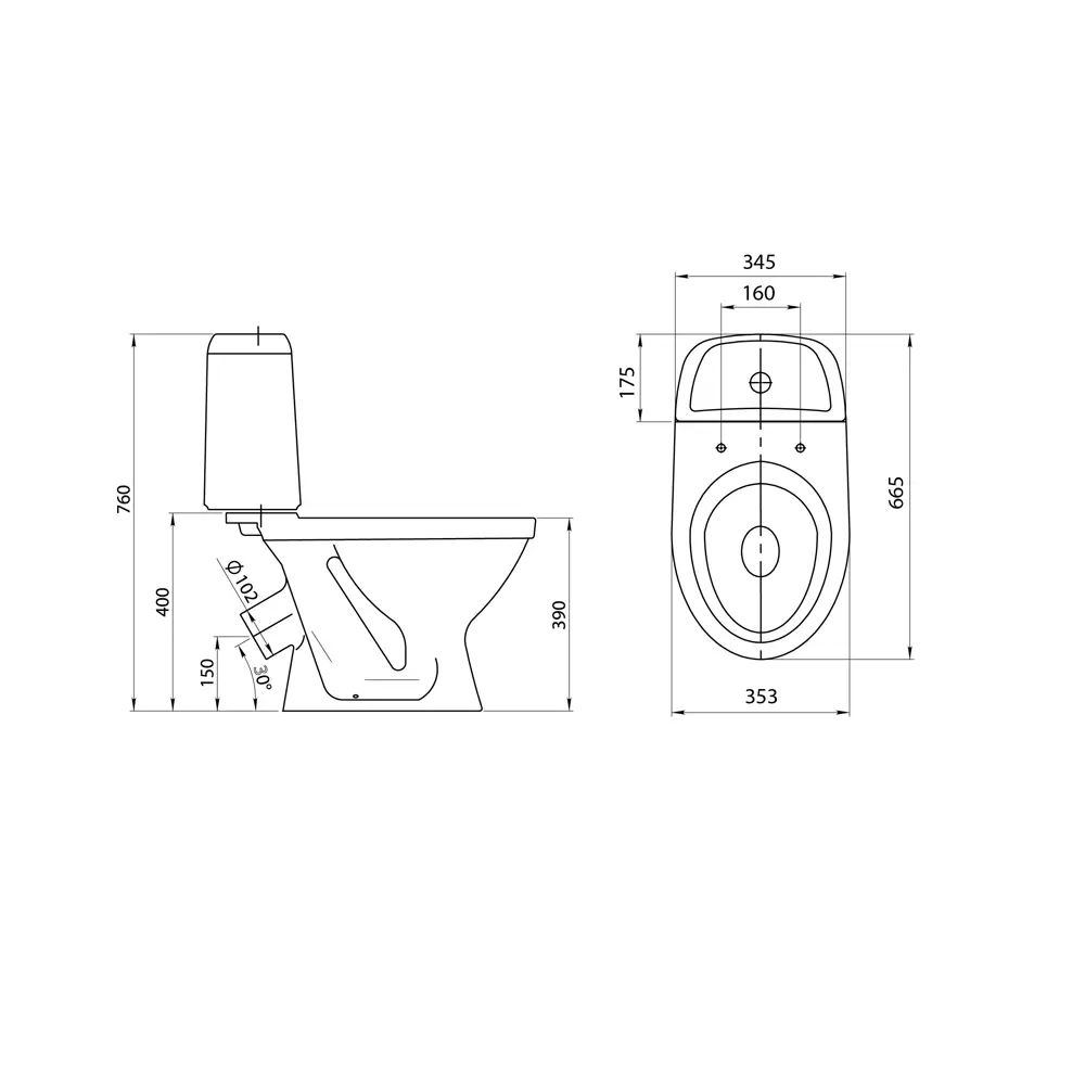 Унитаз-компакт SANTERI Вектор с микролифтом и двойным смывом 88884506 STLM-0999854 - Вид №7