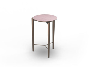 Круглый металлический журнальный столик