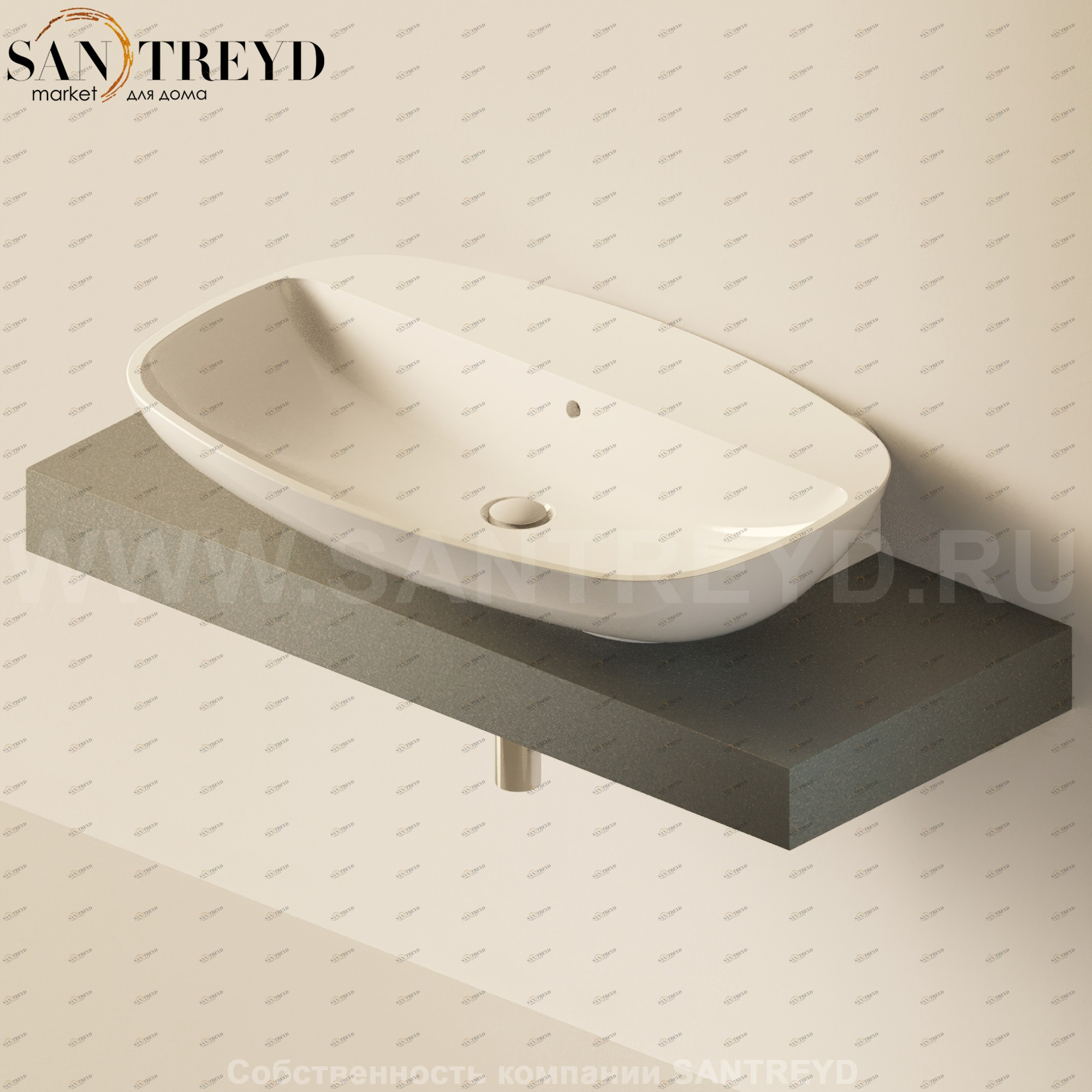 Flaminia FORTY6 Столешница от 110 до 250 см серая F68081.7037 Ceramica Flaminia F680817037