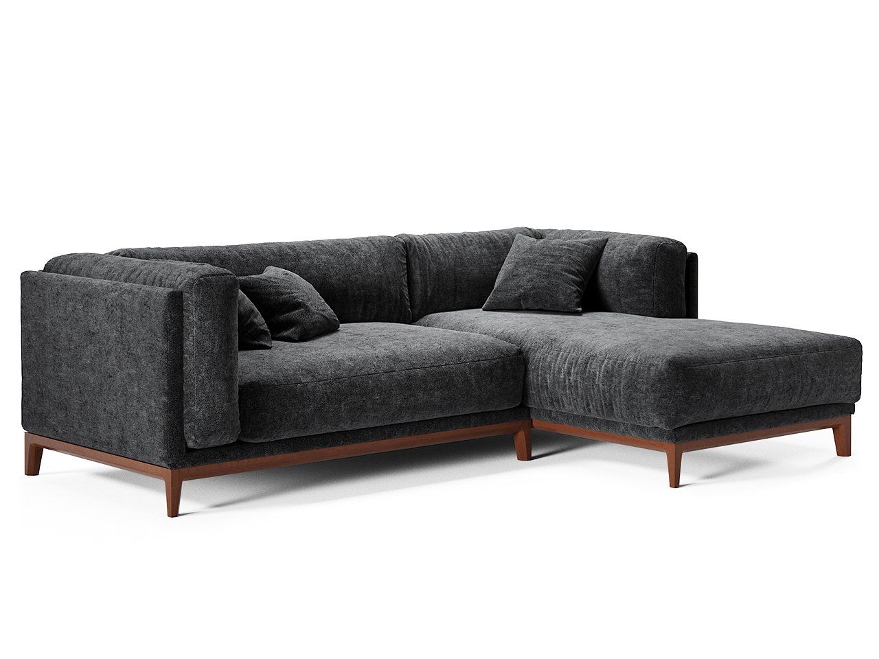 Диван Case угловой серый на темных ножках THE IDEA ДИЗАЙНЕРСКИЕ 210545 Серый  - Вид №1