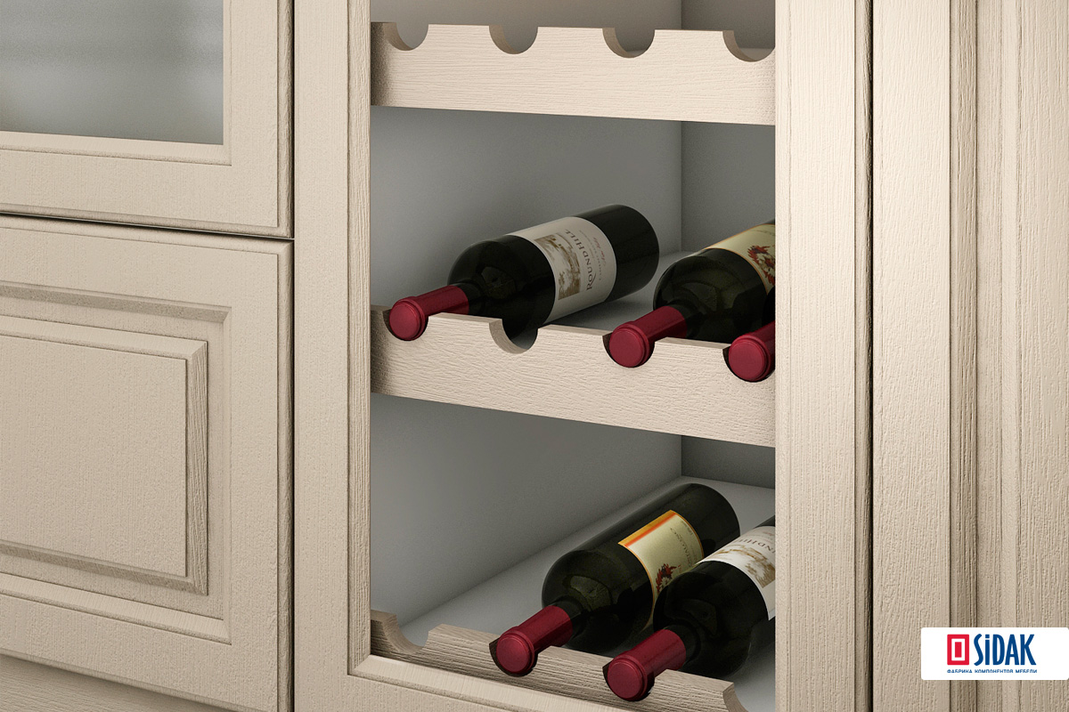 Карнизы для кухонного шкафа  «Бутылочницы» Бутылочница 500 SIDAK SIST3479-8787 - Вид №1