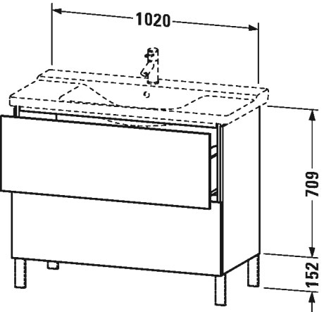 LC660207171 L-Cube Тумбочка напольная Средиземноморский дуб Duravit - Вид №2