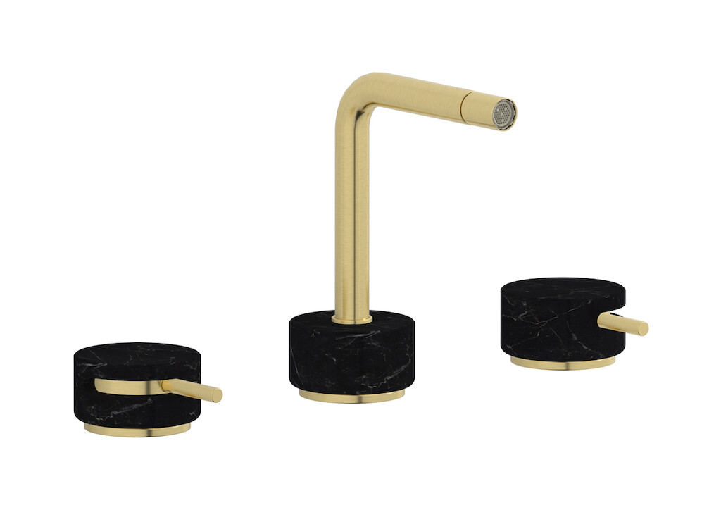 Смеситель для биде на 3 отверстия с донным клапаном WE ARE IB mm393is_2 Brushed Pale Gold Marmo