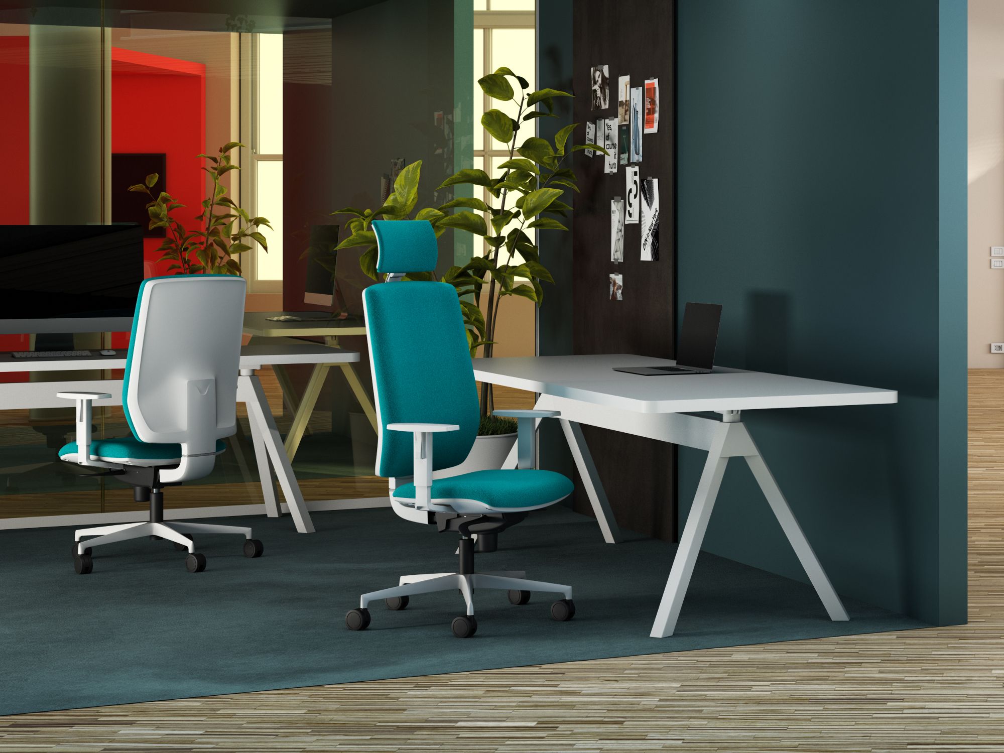 5-спицевое вращающееся офисное кресло SITLOSOPHY® Mirai White ARCH-00152861 - Вид №3