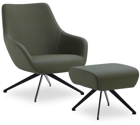 B&T Design Кресло на козелке в коже с подлокотниками Lamy sun-id-1395950 - Вид №3