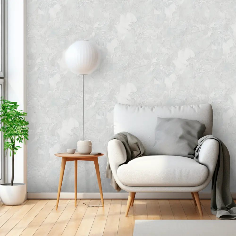 Обои Ривьера бежевые с растительным орнаментом от Московской обойной фабрики 89390789 МОСКОВСКАЯ ОБОЙНАЯ ФАБРИКА STLM-1567454 - Вид №2