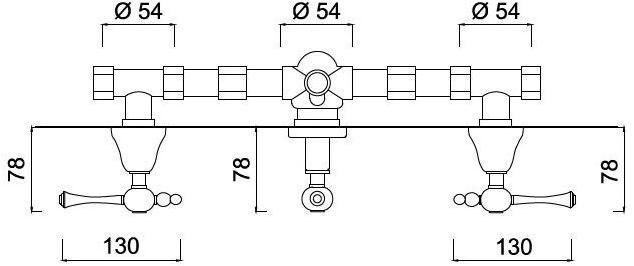 Rubinetteria Giulini Смеситель для душа на 3 отверстия с переключателем Londra 7216w2 - Вид №1