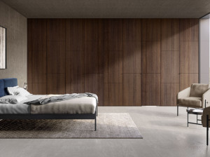 Секционный шкаф с деревянной распашной дверью